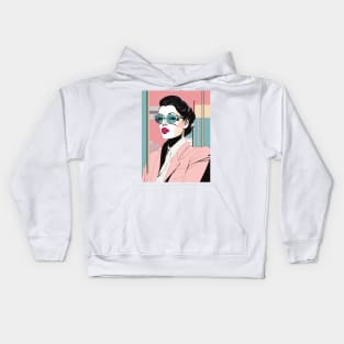 Edge of Expression Art Deco Patrick Nagel 80s Kids Hoodie